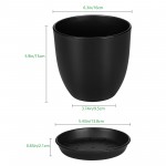  2pcs Houseplant Pots and Planters, 6.3 Inch Plant Pots with Drainage Holes and Saucer for All House Planting Flower Succulents Herbs Seedling, Decorative Plastic Window Box Nursery Pot, 